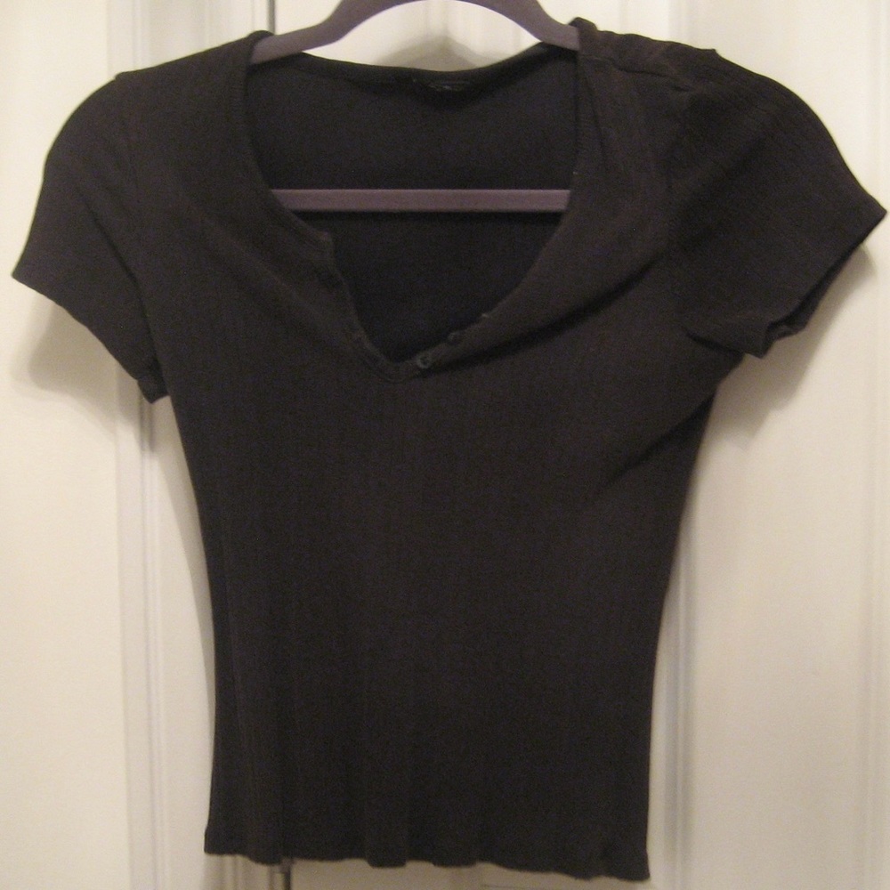 BDG urban outfitters button notch neck women's crop top